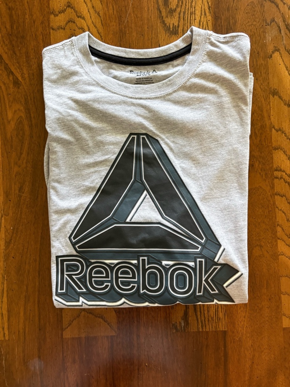 Reebok Men’s Short Sleeve Tee - Light Gray with Black Logo